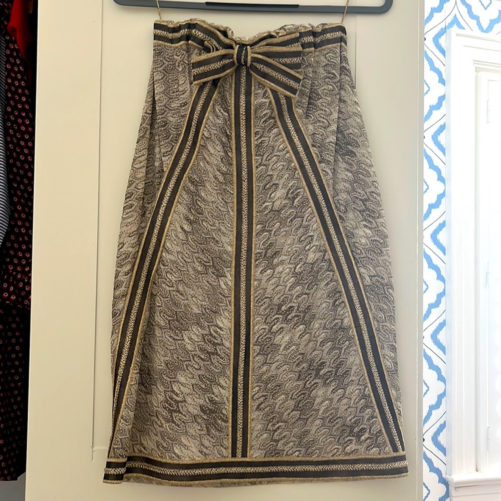 Missoni gold Strapless dress with bow size 42